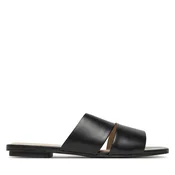 Natikači Calvin Klein Flat Slide - Lth 2 Straps HW0HW02365 Črna