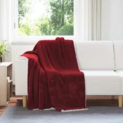 Vidaxl Odeja Bordeaux rdeča 130 x 150 cm Flis