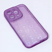 Maska za telefon Heart Color IMD za iPhone 14 Pro 6.1 ljubičasta
