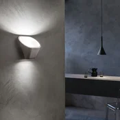 Foscarini Aplomb R7s stenska svetilka iz betona, bela - Dnevna soba/jedilnica - Dizajn