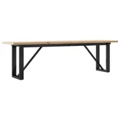 Vidaxl Klubska mizica O okvir 160x40x45,5cm trdna borovina jeklo