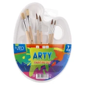 Umetniški set za umetnike - 6 čopičev + paleta