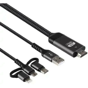 Linkom kabl 3in1 HDMI - USB MicroTip cIphone 2K 2m
