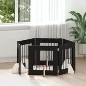 Vrata za pse s postoljem 6 pcs Crni hrast 60 x 60 cm