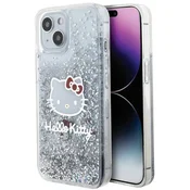HELLO KITTY Hello Kitty ovitek Liquid Glitter Charms Kitty Head za iPhone 14 - srebrna