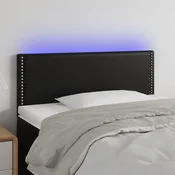 Vidaxl vidaXL LED vzglavje postelje črno 90x5x78/88 cm umetno usnje