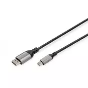8K@60Hz, mini DP to DP; DP 1.4 Alu housing; Black; 2m
