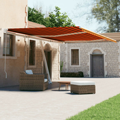 Vidaxl Prostostoječa avtomatska tenda 600x300 cm oranžna/rjava