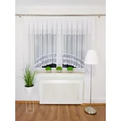 shumee Dekorativna zavesa z lokom in cirkoni ter široko cvetlično gipur čipko - 400x160 cm