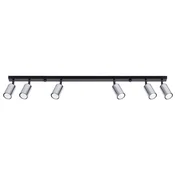 Sollux SL.1372 - Spot svetiljka WINX 6xGU10/10W/230V crna/hrom