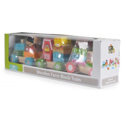 Drvena igračka Moni Toys - Poljoprivredni vlak
