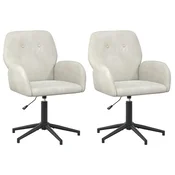vidaXL vidaXL Vrteči pisarniški stoli 2 kos 54 x 55 x 90 cm Krem Žamet, (5000302287)
