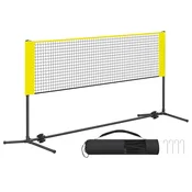 Songmics Komplet za badminton mrežo 300x103x155 cm rumena