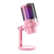 INF USB kondenzatorski mikrofon z RGB, brez zakasnitve in 3.5mm vhod Pink, (5000289894)