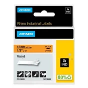 Dymo RHINO IND traka 12 mm, crna na narančastoj, vinilna