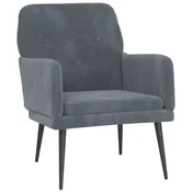 Vidaxl Fotelj temno siv 62x79x79 cm žamet