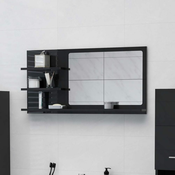 vidaXL Kupaonsko ogledalo visoki sjaj crno 90×10,5×45 cm od iverice