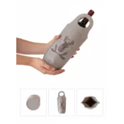 DARILNA VREČKA ZA VINO IZ FILCA, SVETLO BEŽ, 35x15x8,5 CM ZA STEKLENICE