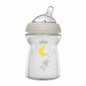 Chicco NF staklena flašica,250ml,silikon, 0+m