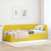 Vidaxl Kotna postelja z vzglavjem Rumena 80 x 200 cm Žamet