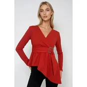 Trend Alacati Stili Ženska bluza dugih rukava Alc-X12967, Crvena