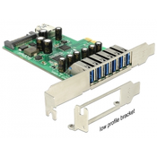 PCI Expr Card Delock 6x USB3.0 ext + 1x USB3.0 int +LowPro 89377