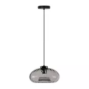 Osram - Luster na sajli DECOR SMOKE 1xE27/12W/230V precnik 28 cm crna/zadimljeno siva