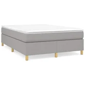 Vidaxl Posteljni okvir z vzmetmi svetlo siv 140x200 cm tkanina