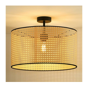 Duolla - Plafonski luster ROLLER RATTAN 1xE27/15W/230V precnik 45 cm bež/crna