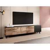 TV stol Luelia 114 (Crna + Hrast Wotan) Crna, Hrast Wotan, 200x52x40cm