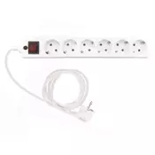 FAST ASIA Produžni kabl 6r/3m sa prekidacem i zaštitom 3x1,5mm (Linkom) - beli