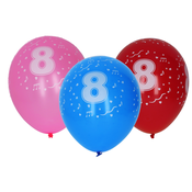 Napihljiv balon 30cm - set 5 kom, s številko 8
