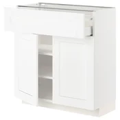 METOD / MAXIMERA Podni element s fiokom/2 vrata, bela Enköping/bela im. drveta, 80x37 cm