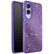 AVIZAR Ovitek za Galaxy S25 Edge, dvobarvna zasnova in bleščeča obdelava, Vijolična, (5000189543)