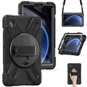 shumee Zaščitni ovitek eSTUFF AUSTIN za Samsung Galaxy Tab A9 z ročnim in naramnim trakom, črn, ES681860-BULK