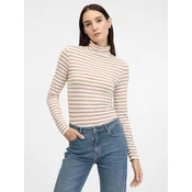 Beige Womens Striped Long Sleeve T-Shirt ORSAY - Womens
