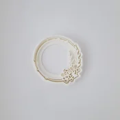 KREATIVNI SLATKIŠI Modla za kolace i ukrase Cvetni ram okrugli, 7 cm, Bela