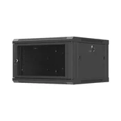 slomart Lanberg 6U viseča omrežna omara, 600x600mm, črna, perforirana vrata