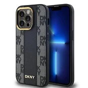 shumee Ovitek MagSafe z vzorcem DKNY za iPhone 14 Pro, črn, usnjen