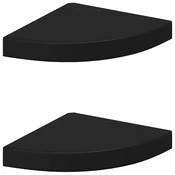 Vidaxl Kotne police 2 kosa črne 25x25x3,8 cm MDF