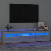 Greatstore TV omarica z LED lučkami siva sonoma 180x35x40 cm