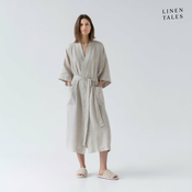 Bež lanen kopalni plašč velikosti S/M Summer – Linen Tales