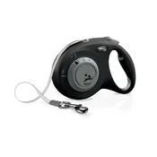 Flexi povodec Select trak S/M, črno-siv - 7 m