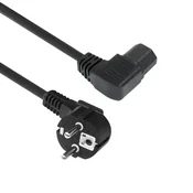 ACT AK5347 Napajalni kabel omrežni konektor Schuko CEE 7/7 moški (kotni) - C15 (kotni levi) IEC 60320 1,5 m črn