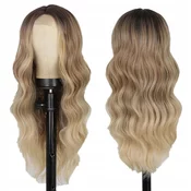 Korbi Dolga sintetična lasulja, temno blond, 60 cm