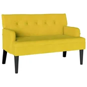 Vidaxl Chesterfield klop Rumena 112 x 65,5 x 75 cm Žamet