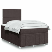 vidaXL vidaXL Box spring postelja z vzmetnico temno rjava 120x190 cm blago, (21307810)