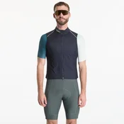 Telovnik Rapha Mens Brevet Element Wind Gilet Dark Navy/ White XL