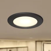 Prios LED vgradno reflektorsko svetilo Rida, črno, O 10 cm, CCT, IP44 - Kopalnica - Sodobni - črna - Aluminij
