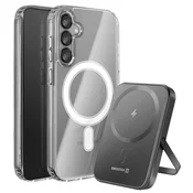 Swissten Paket MagSafe Galaxy S25 Plus z dvomaterialnim ovitkom in powerbankom 5000 mAh, (5000309011)